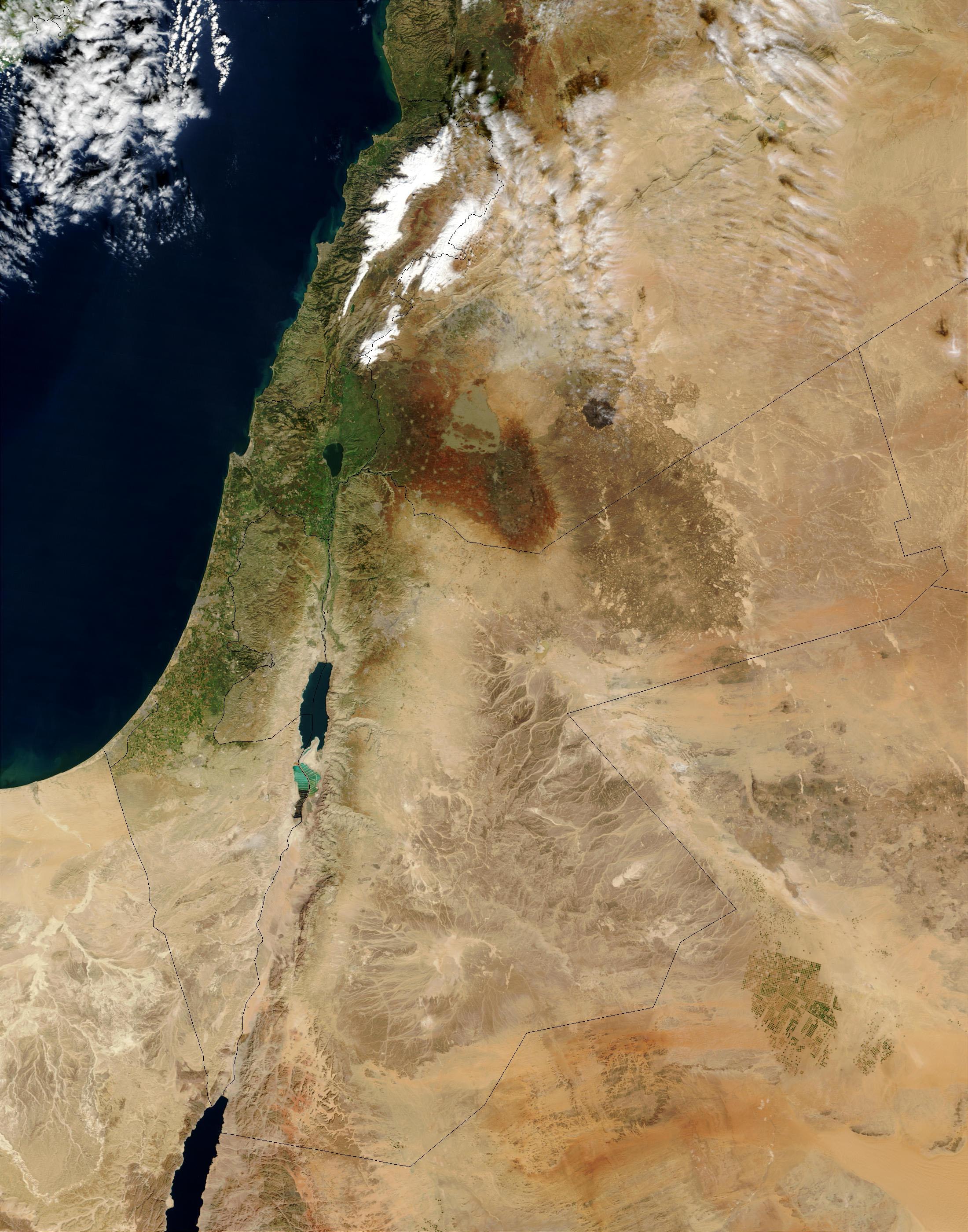 Israel satelliitti kartta - Kartta israelin satelliitti (Länsi-Aasia -  Aasia)