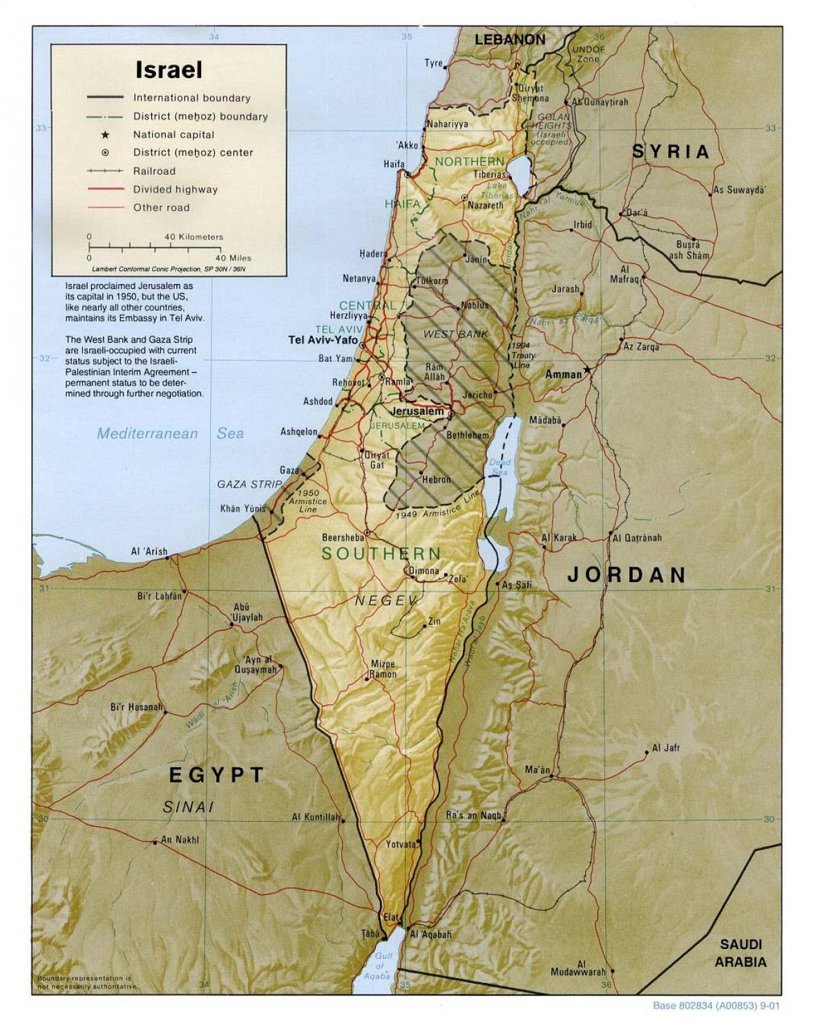 kartta israelin maantiede 