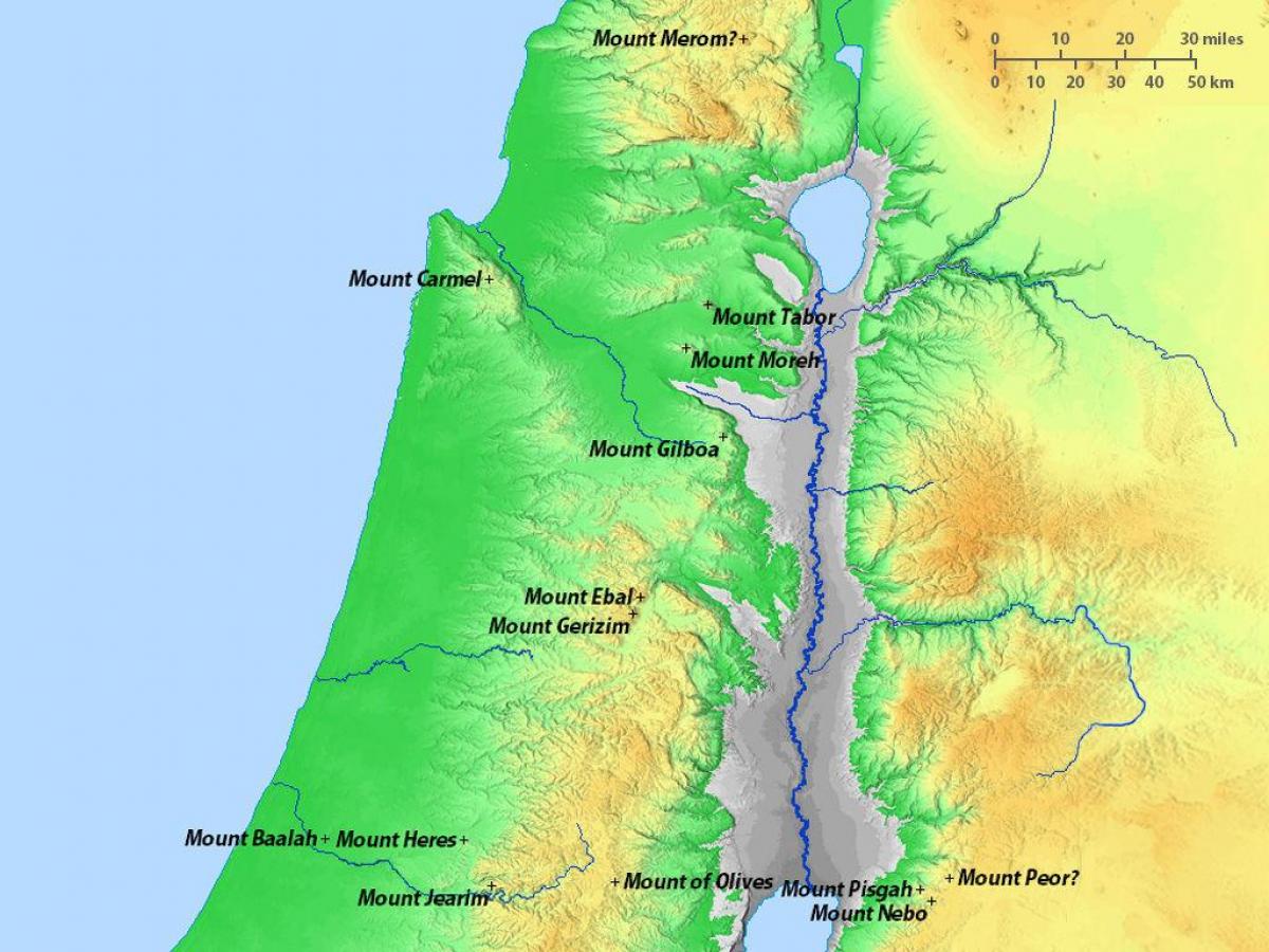 kartta israelin vuoret