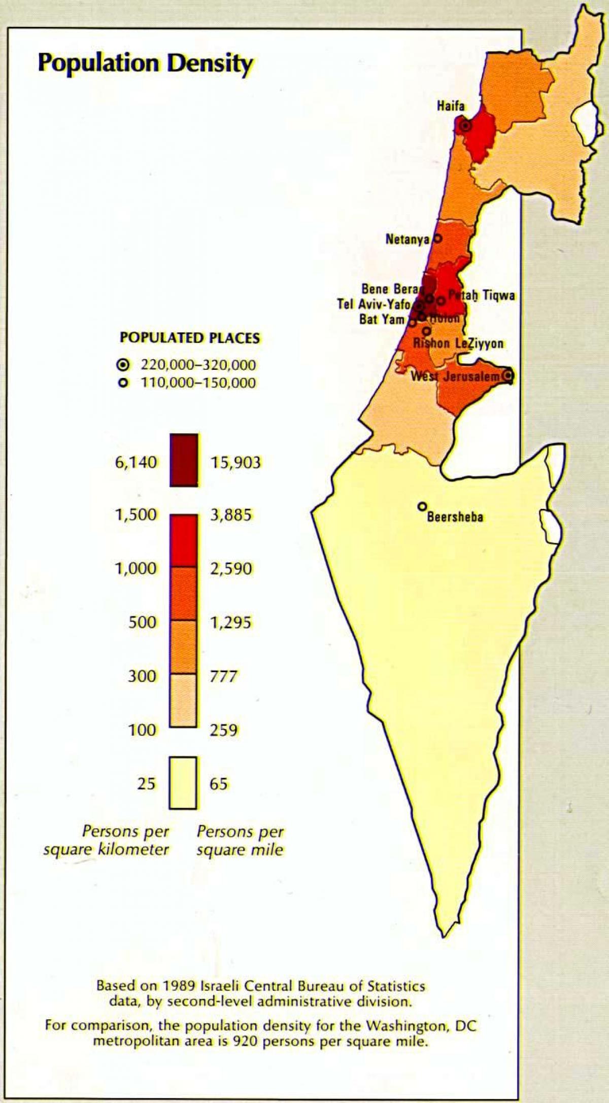kartta israelin väestöstä